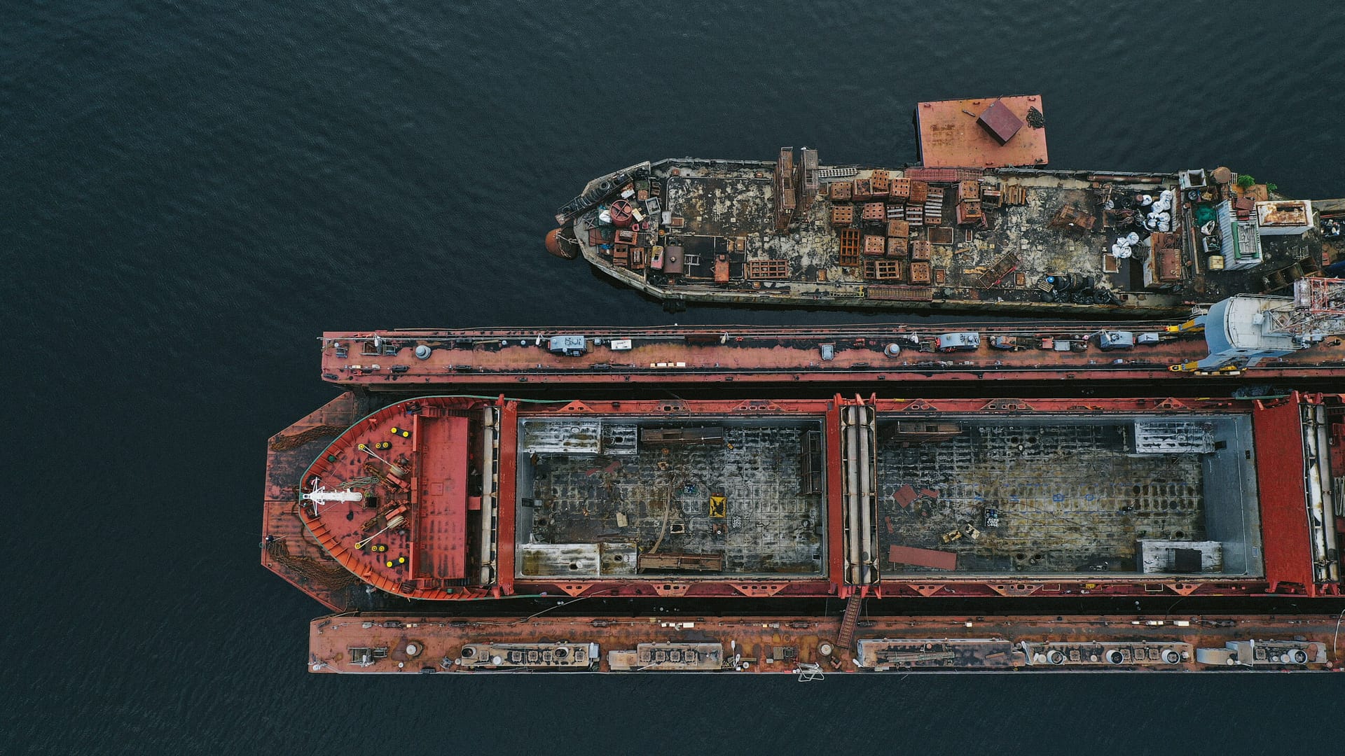 aerial view of a ship repair